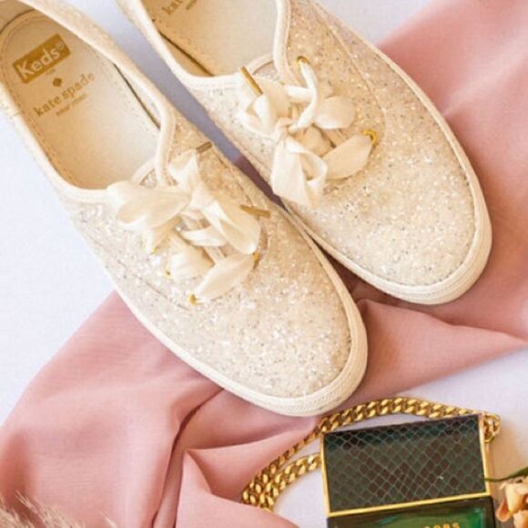 Keds x Kate Spade New York Triple Glitter Platform Bridal Wedding Sneakers - Picture 1 of 8